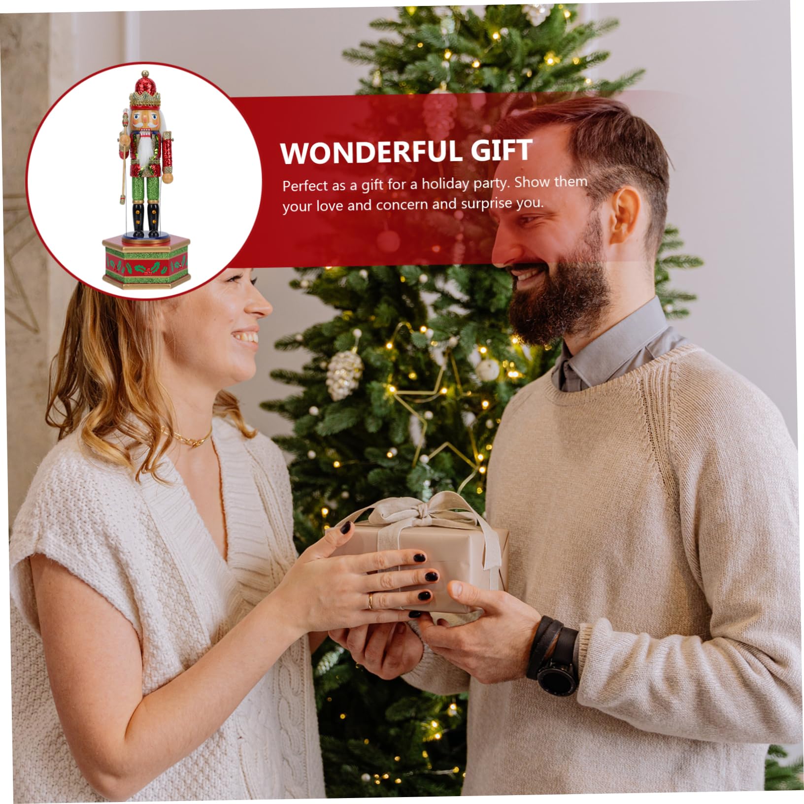 Alipis 1pezzi Schiaccianoci in Legno Decorativo Scatola di Melodie Natalizie Ornementi Musicali per Feste di Natale Regalo di Natale Forma di Strumento