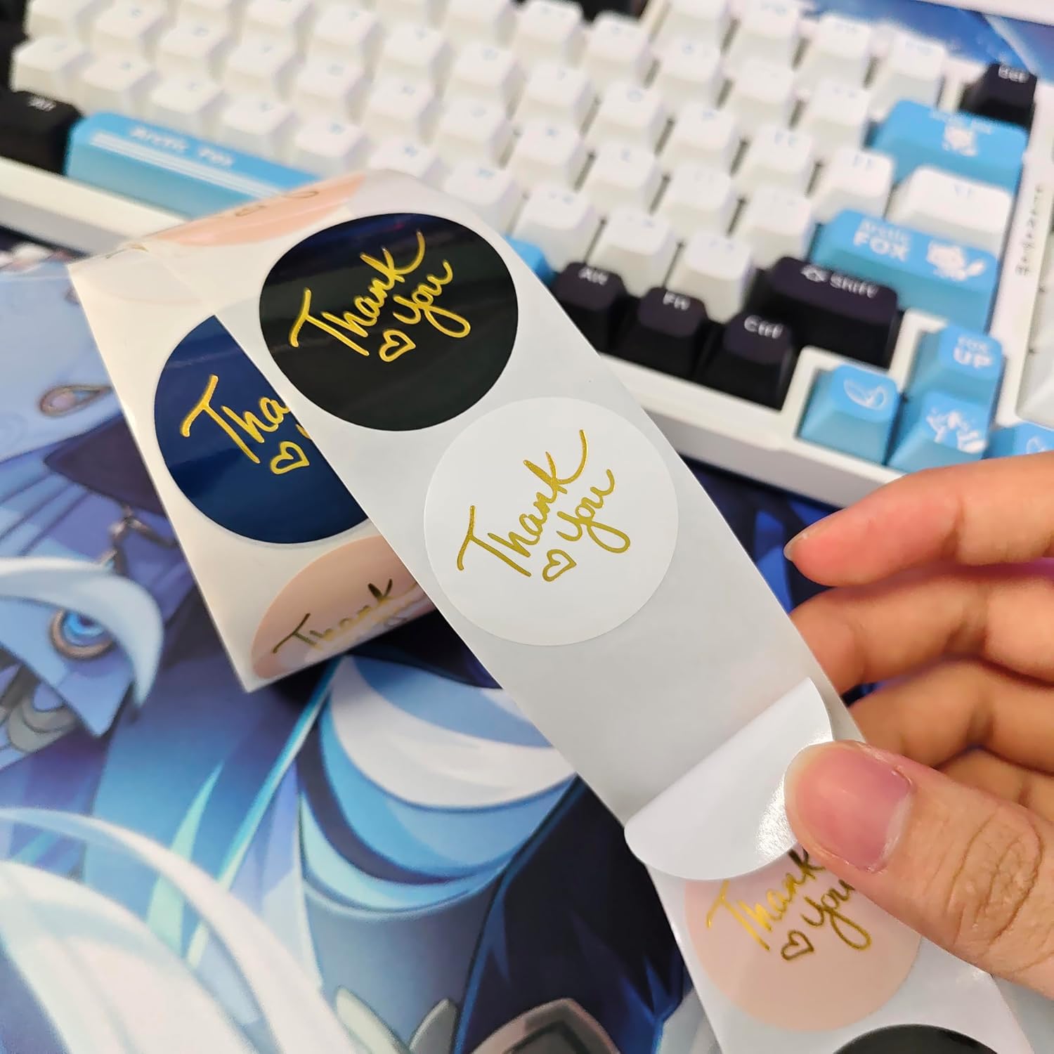 Thank You Stickers Small Business - 1 Rolls 500 Pieces Thank You for Supporting My Small Business Stickers Labels for Envelopes, Bubble Mailers and Gift Bags Packaging, 1 Inch,500 Pieces Each Roll - Image 4