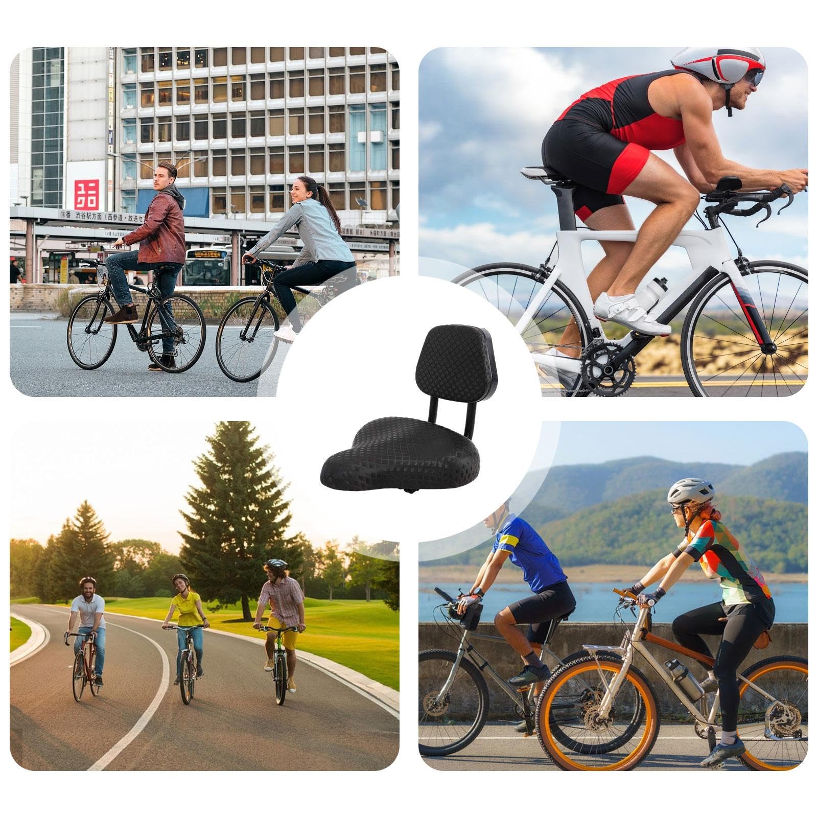 Seggiolino per bicicletta,Sedile per bicicletta Ergonomico con supporto | dorsal, selle antiscivolo | Biciclette da trekking selle spesse per viaggi, esplorazione all'aperto, viaggi oxeupon