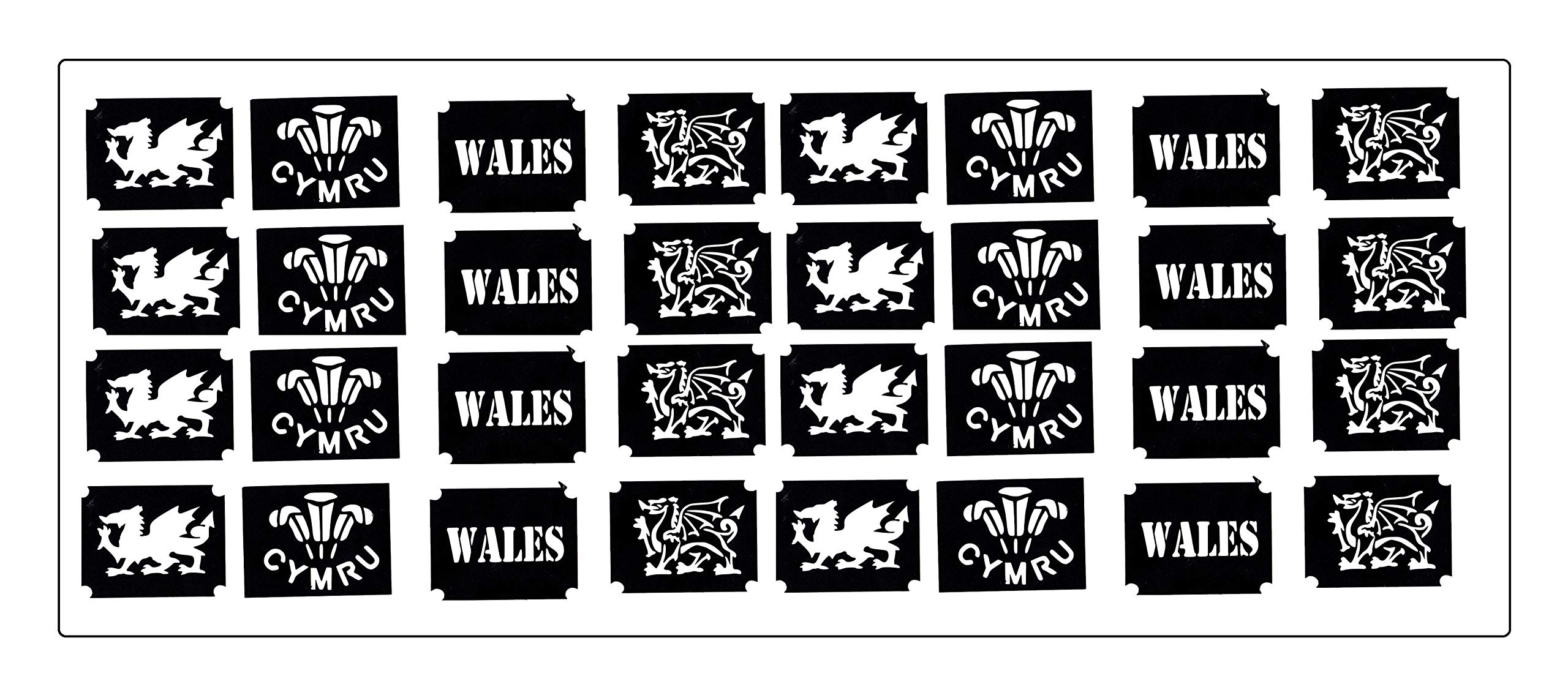 Countries Tattoo Stencil Collections (32 Tattoo Glitter Airbrush Stencil Wales)