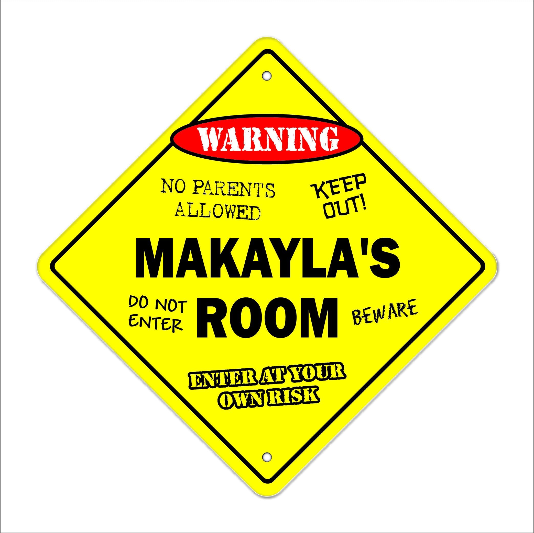SignMissionMakayla's Room Sign Crossing Zone Xing | Indoor/Outdoor | 12" Tall Plastic Sign kids bedroom decor door children's name boy girl