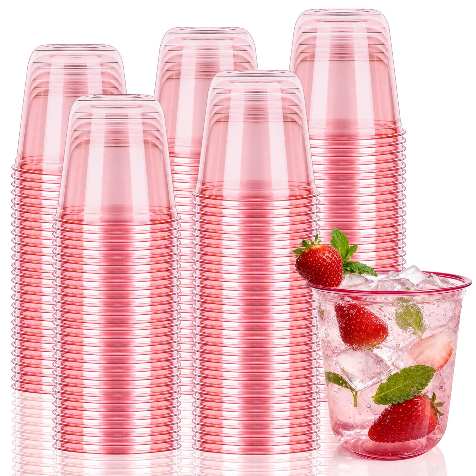 GGOLDMER 50 Pack 12oz Pink Plastic Cups, Disposable Pink Party Cups — Amazon image 8