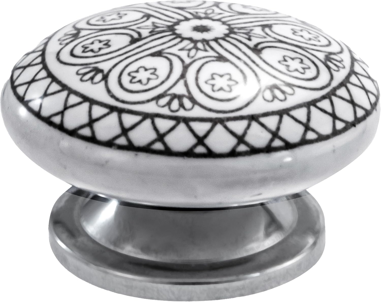 Ceramic Cabinet Knobs 20 Pack Antique Flower 1-1/2 in. Grey Ceramic Knobs Drawer Knobs Drawer Pull Knobs for Kitchen Cabinet Bathroom Cabinet Drawer Wardrobe Cabinet