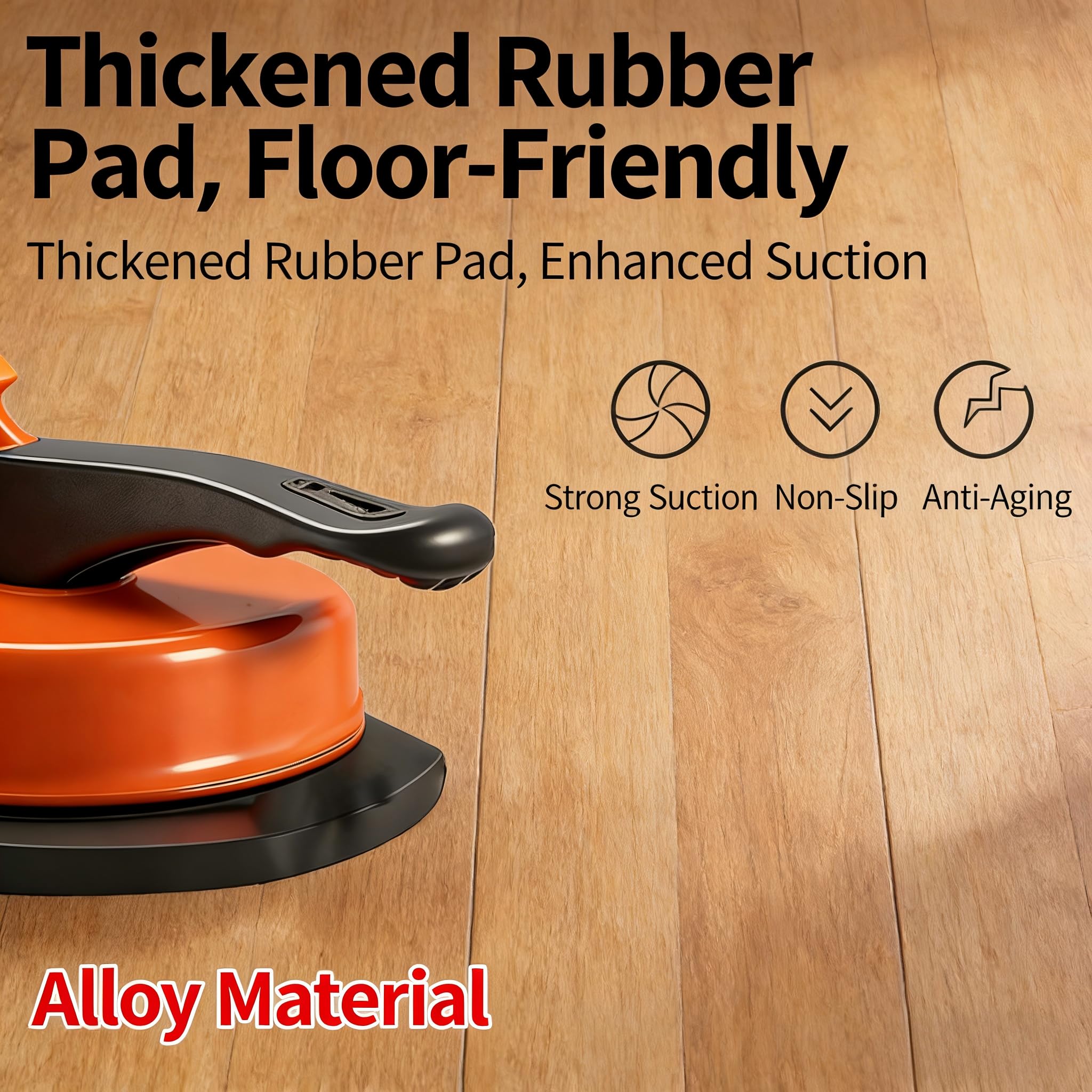 Floor Gap Repair Tool — Heavy Duty Plank Grabber with Enhanced Suction Cup Slot Cutter 4 Sticky Pads, Quick Lock Puller for Laminate Vinyl Engineered Hardwood Floors, Iron-Made Flooring Tools — view 9