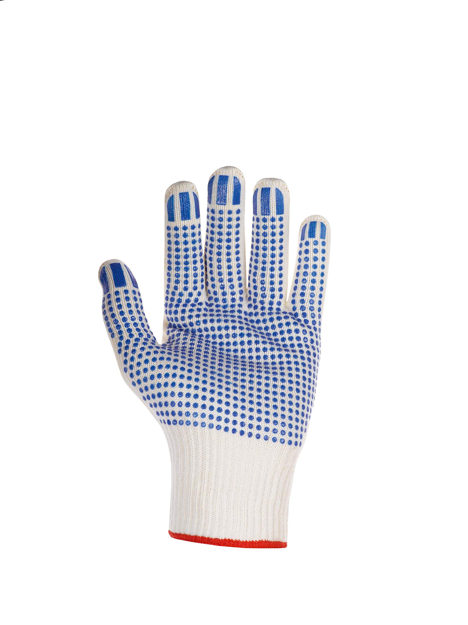 (240 Paar) teXXor Handschuhe Mittelstrickhandschuhe Baumwolle/Nylon 240 x weiß/Blaue Noppen 9
