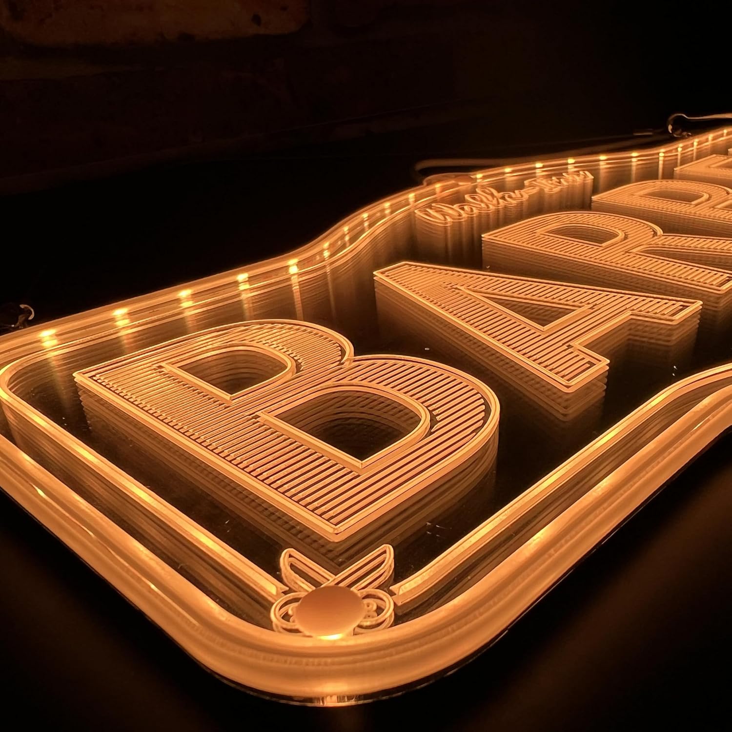ADVPRO Barber Walk Ins Welcome RGB Glam Plus LED Sign - Elegant Mirror Backing - Smart 3D Shop Decoration - Multicolor Signage st06s42-fnd-j0003-d