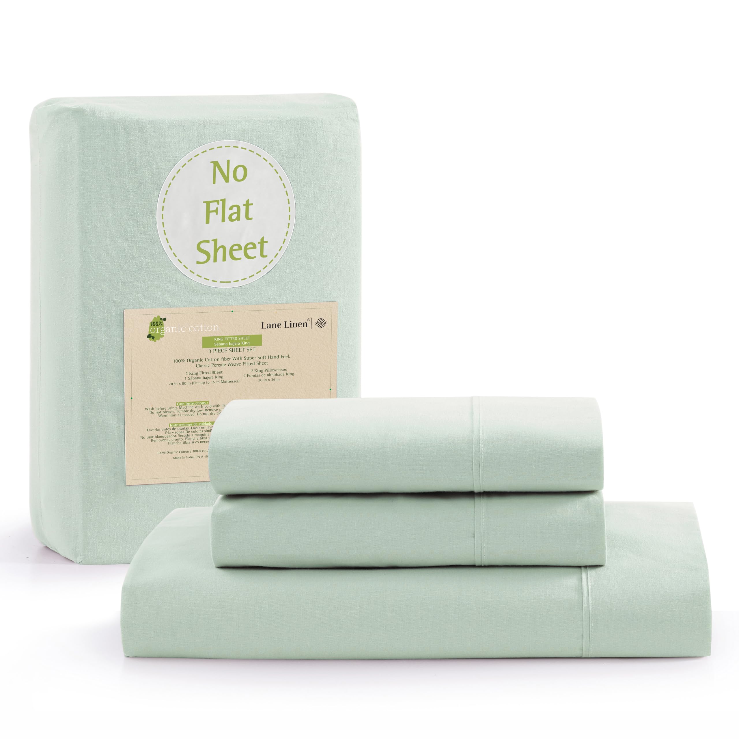 Amazon.com: Lane Linen King Fitted Sheet, 100% Organic Cotton, 3 