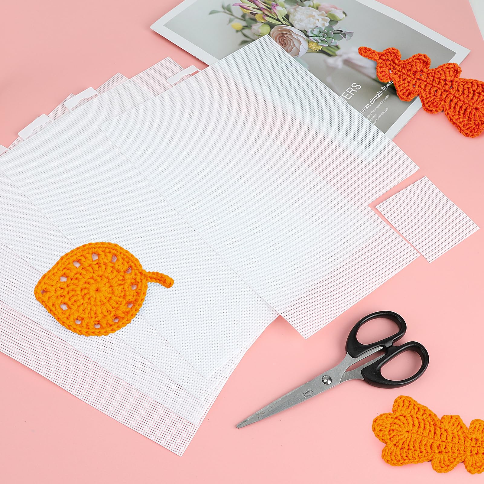 5 Fogli Di Tela Plastica 14ct Per Punto Croce E Uncinetto – Rete Flessibile 28x21cm Per Progetti Fai Da Te, Ricamo E Cucito Creativo