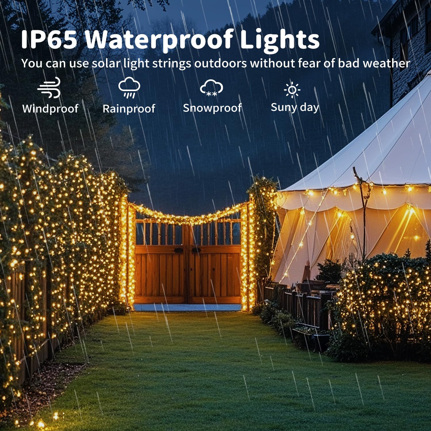 Hoteril Luces solares Led Exterior Jardin, 3 x 17M 150 LED Guirnaldas Luces Exterior Solar, IP65 Luces Solares Exterior con 8 Modos, Guirnalda Luces Exterior para Jardín, Terraza, Boda, Decoración
