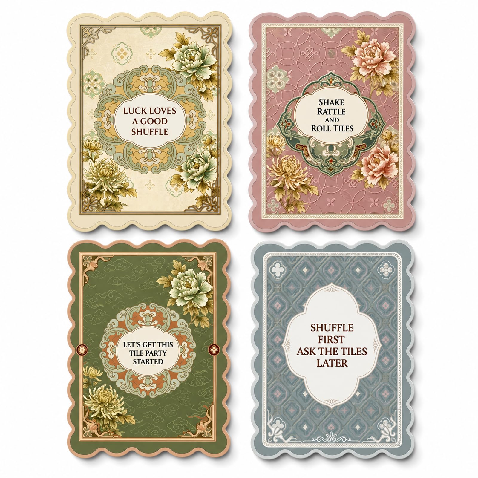 OAKLY Mahjong Shuffler Cards, 4PCS Tile Mixers Card Set for Tiles Mixing & Shuffling, Waterproof Portable Mahjong Accessories Gifts for Tiles Players Lovers and Party Supplies