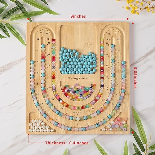 Miniatura 10 de Petoysoso Tablero de cuentas para hacer joyas, tablero de cuentas de bambú para hacer pulseras de joyería, tablero de cuentas de pulsera, tablero de