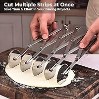 Vista 2 de 5 Wheel Pastry Cutter, Stainless Steel Pizza Slicer, Expandable Dough Cutter, Multi-Round Pastry Knife, Baking Cutter Roller Cookie Ravioli Cutter
