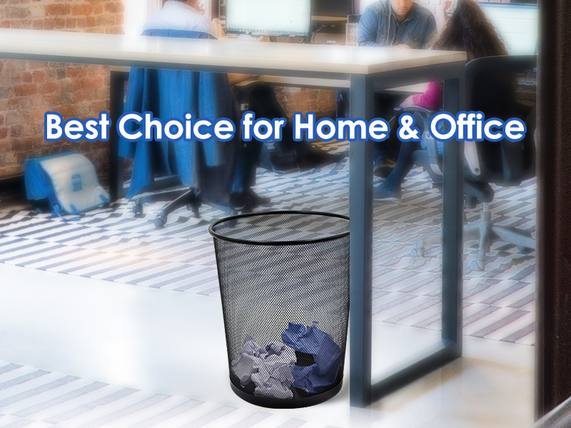 Image of Black Mesh Trash Cans 4 Gallon, 10 Pack, Metal Wire Wastebaskets, Waste Basket Trash Can, Small Trash Cans, Recycling Garbage Container Bin for Office, Home, Bedroom
