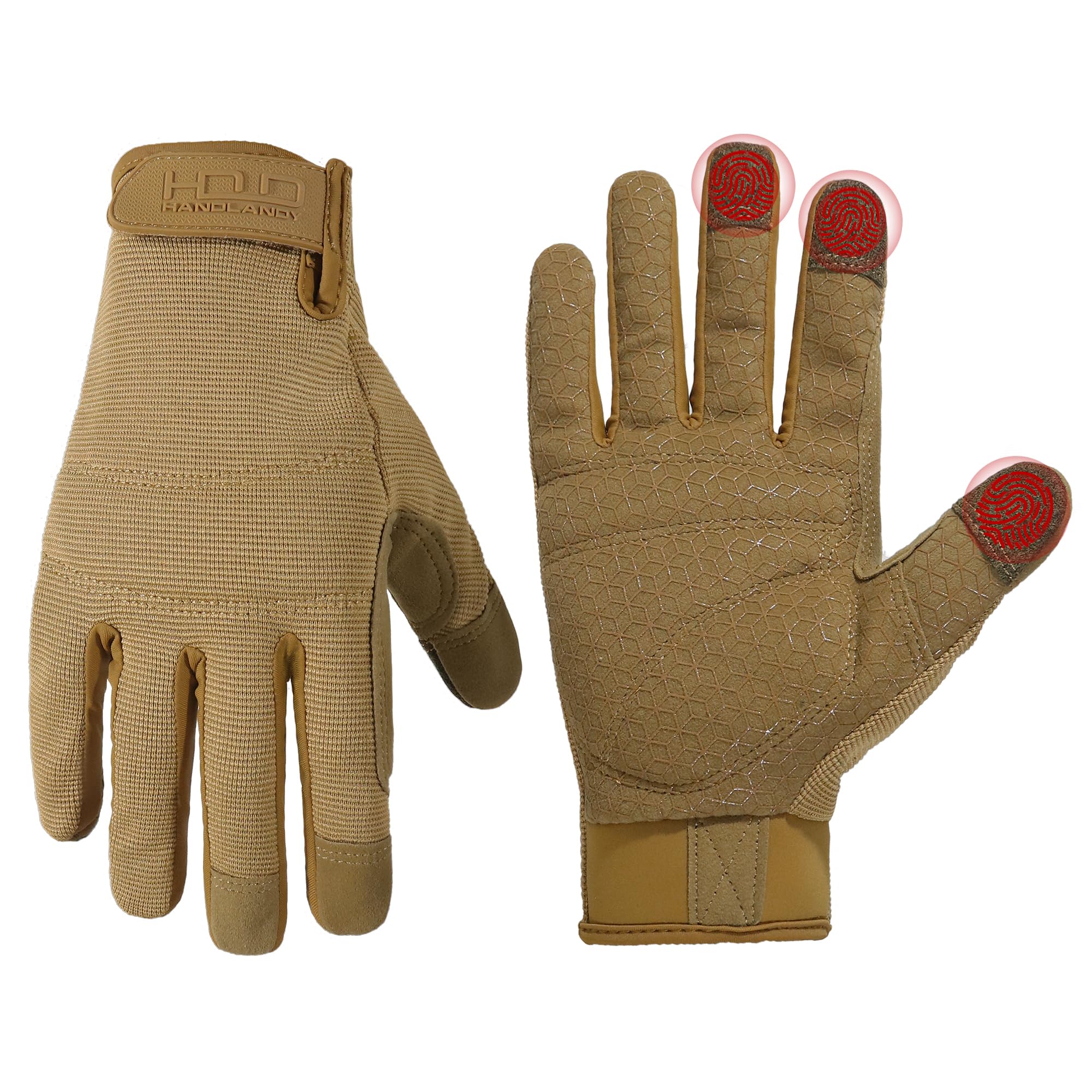 HANDLANDY Work Gloves for Men &amp; Women, Utility Mechanic Working Gloves Touch Screen, Flexible Gardening Gloves for Yard