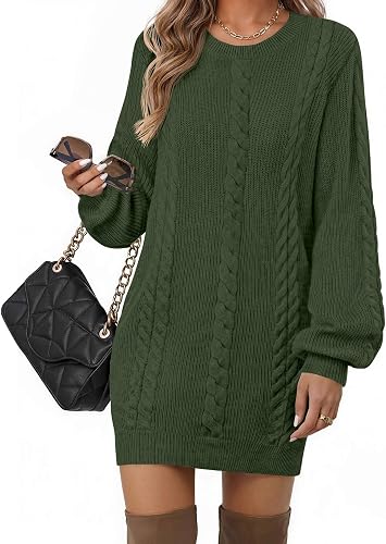 Zeagoo Sweater Dresses for Women 2026 Fall Winter Long Sleeve Bodycon Dress