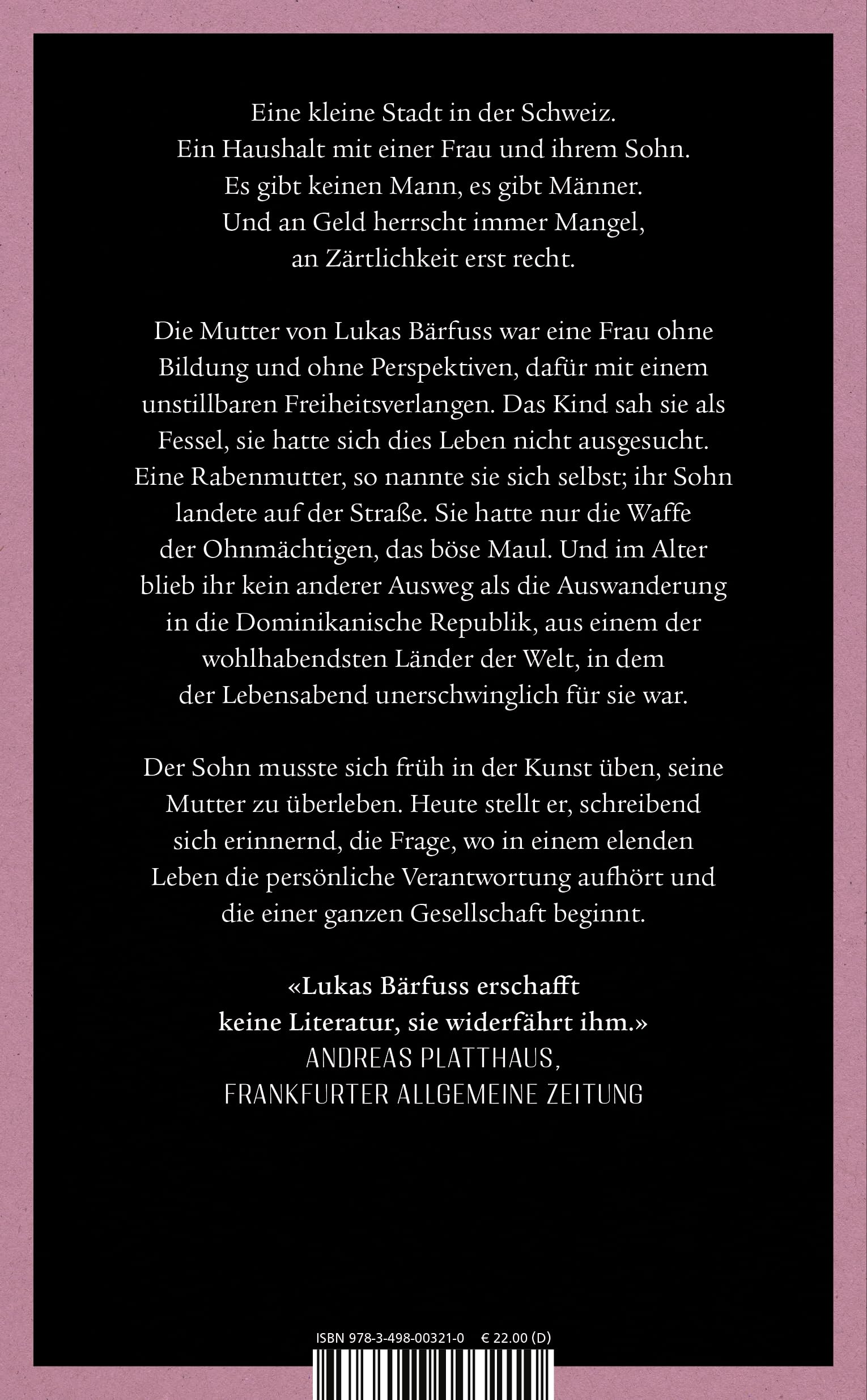 Königin der Nacht: Ein kurzes Buch über meine Mutter | "Lukas Bärfuss hat sich in eine schmerzhafte Gegend gewagt und ein unglaublich gutes Buch darüber geschrieben." Tagesanzeiger