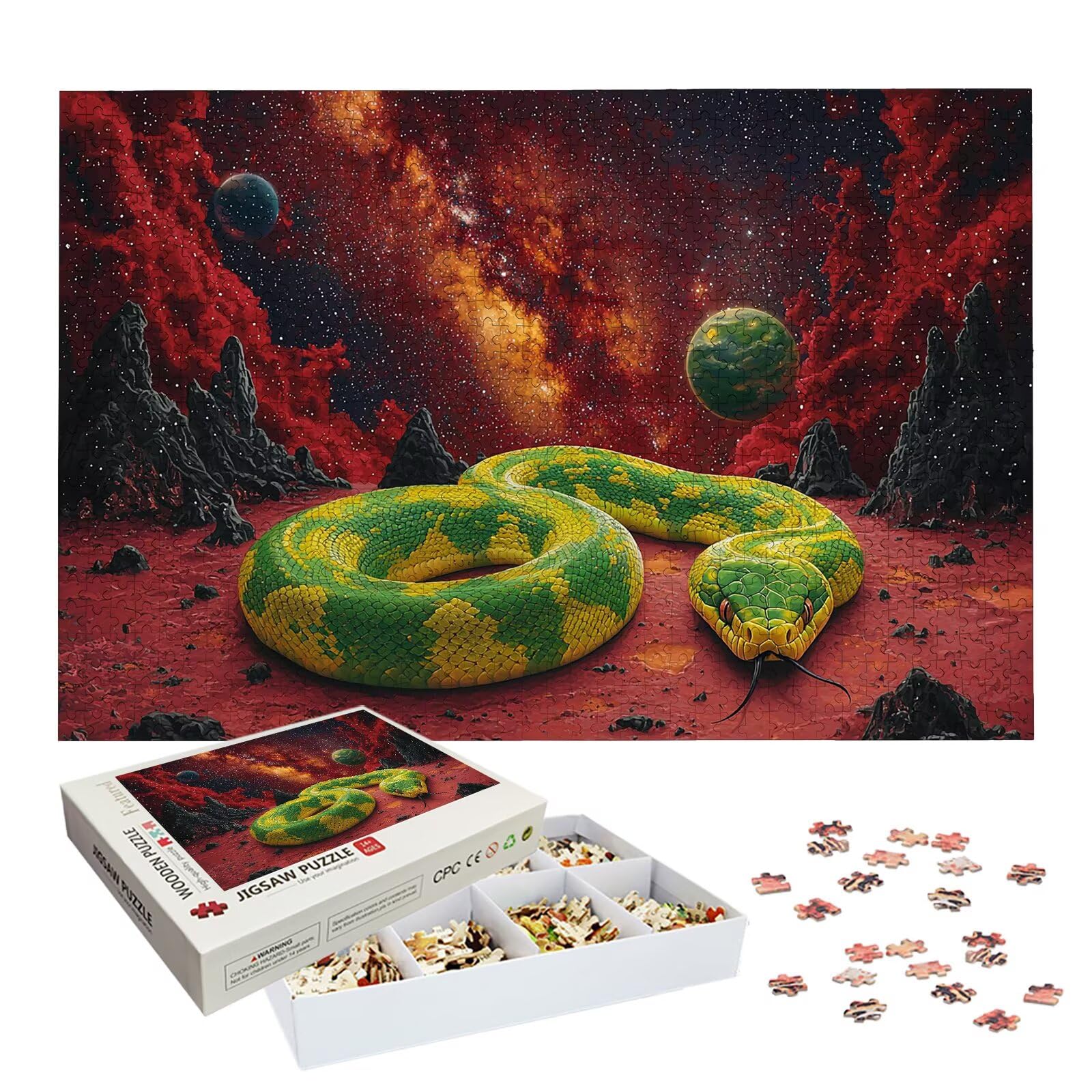 Puzzle 4000 Pezzi Serpente, Puzzle Paesaggio 4000 Pezzi Arte per Adulti e Bambini, Misura: 141.5x87.5 cm, Puzzles Legno per Adulti con Squisita Scatola di Imballaggio, Regalo Donna, Regalo Uomo, -9099