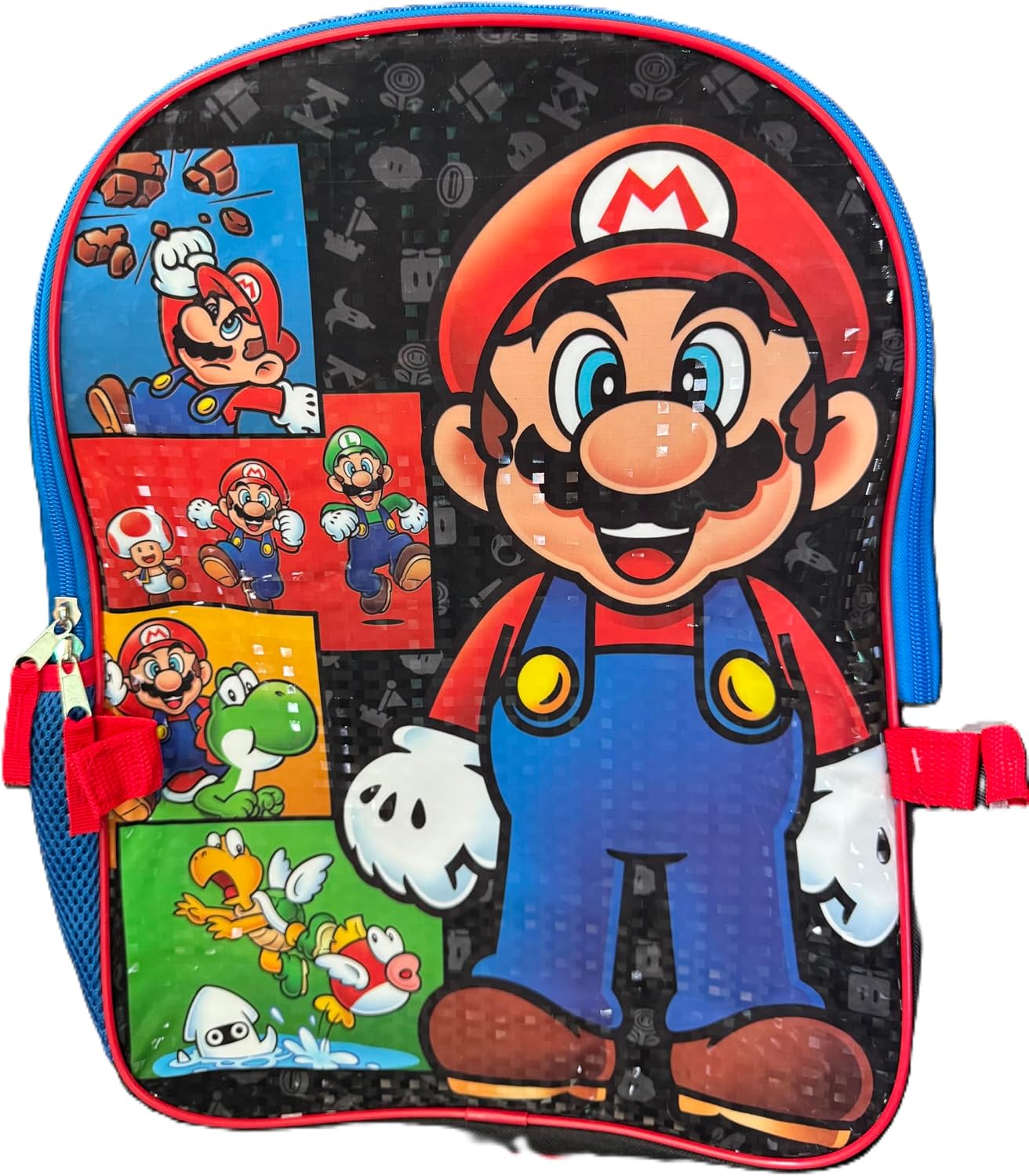 Bioworld Super Mario Black 16" Backpack with Lunch Bag Set