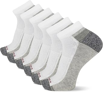 Wolverine Mens Performance Work Low Cut Socks - 6 Pairs - Cushioned Breathable Mesh & Moisture Wicking
