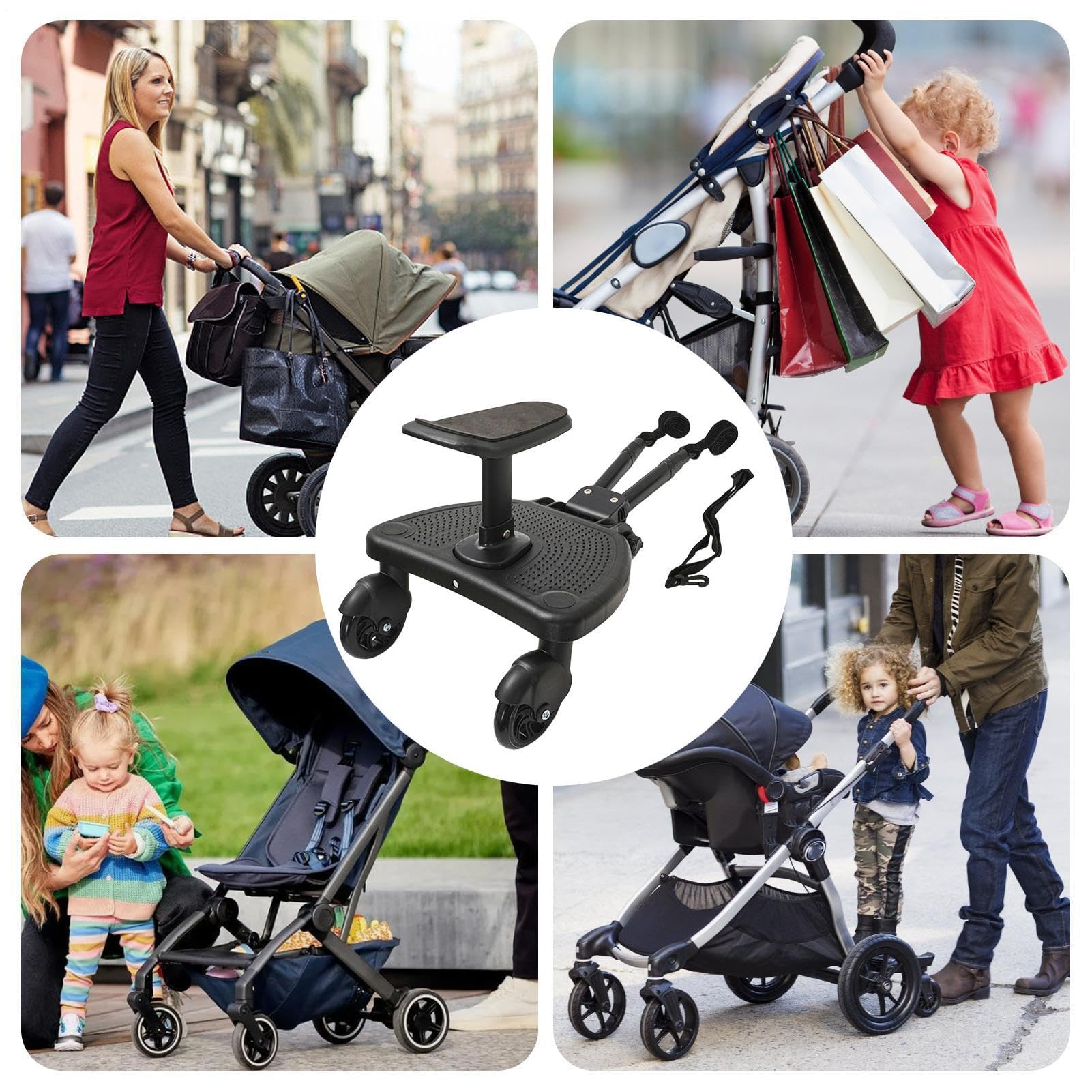 Tavola per passeggino Ride on Rider in piedi Passeggiate Shopping Campeggio | Tavola da equitazione per bambini per passeggini per bambini Ragazze Ragazzi Picnic all'aperto Passeggiate Shopping Campeggio