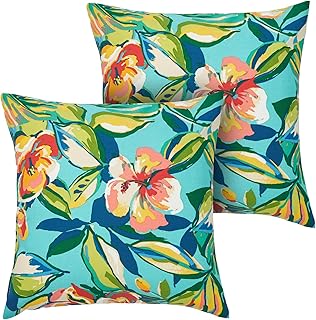FUNHOME Outdoor Indoor Throw Pillows 18”x18”, Set of 2 Decorative Throw ...