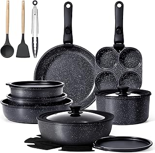 Sponsored You’re seeing this ad based on the product’s relevance to your search query.Learn more about this advertisement GiPP 21-Piece Cookware Set with Non-Stick Coating, Frying Pan 20/24/26 cm, Sauté Pan 18/20 cm, Wok 26 cm, Grey