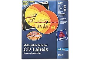 Avery CD Labels for Inkjet Printer, Printable Edge-to-Edge Disc