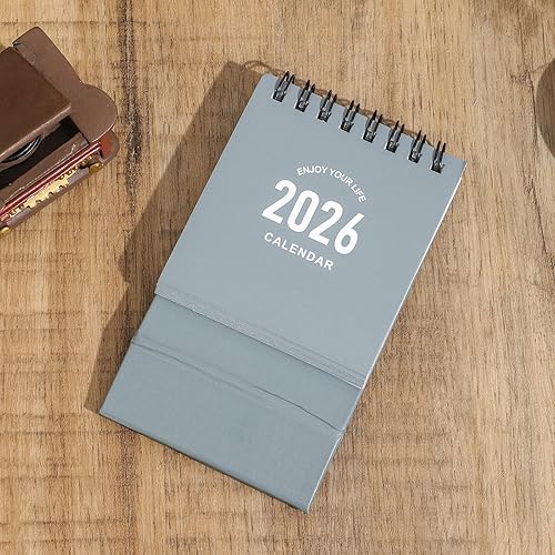 Miniatura 13 de Mini calendario de escritorio 2025-2026 – Úselo ahora hasta diciembre de 2026, calendario de escritorio pequeño, mini calendario diario, papel rosado