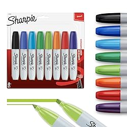 Sharpie Permanent Markers Chisel Tip Marker Set Poster Markers For Wood Plastic And More Assorted Colors 8 Count