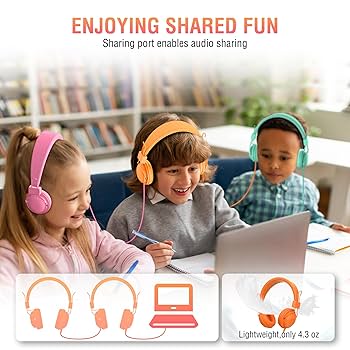 Amazon.co.jp: MIXCU 子供用ヘッドフォン 有線 学校の教室用