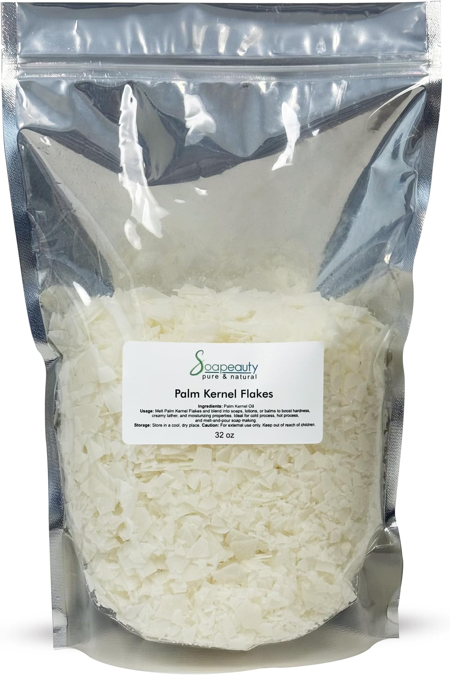 Soapeauty PALM KERNEL OIL FLAKES | Pure Unrefined Palm Kernel Oil Flakes for Soap Making & Cosmetics | (32 OZ)