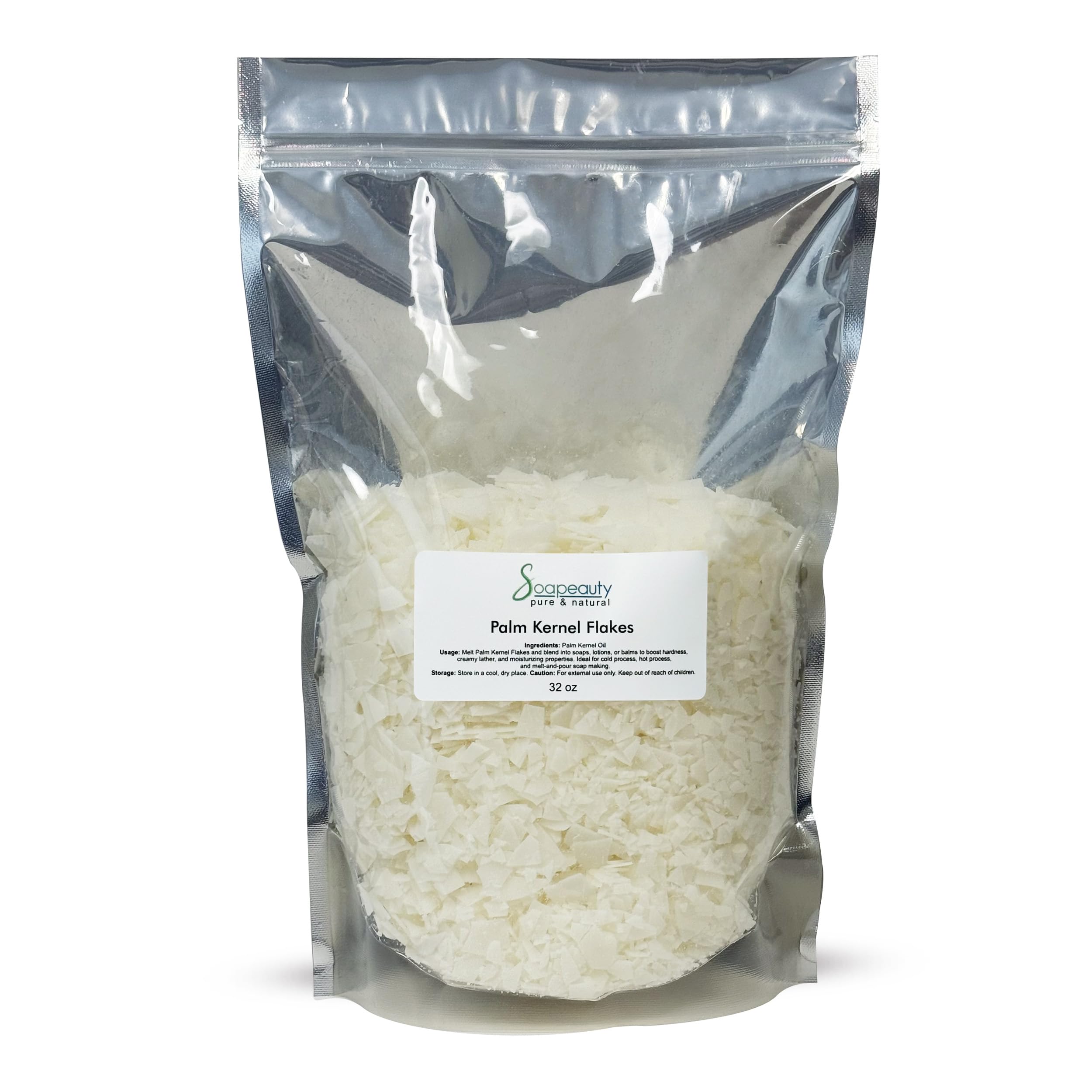 Soapeauty PALM KERNEL OIL FLAKES | Pure Unrefined Palm Kernel Oil Flakes for Soap Making & Cosmetics | (32 OZ)
