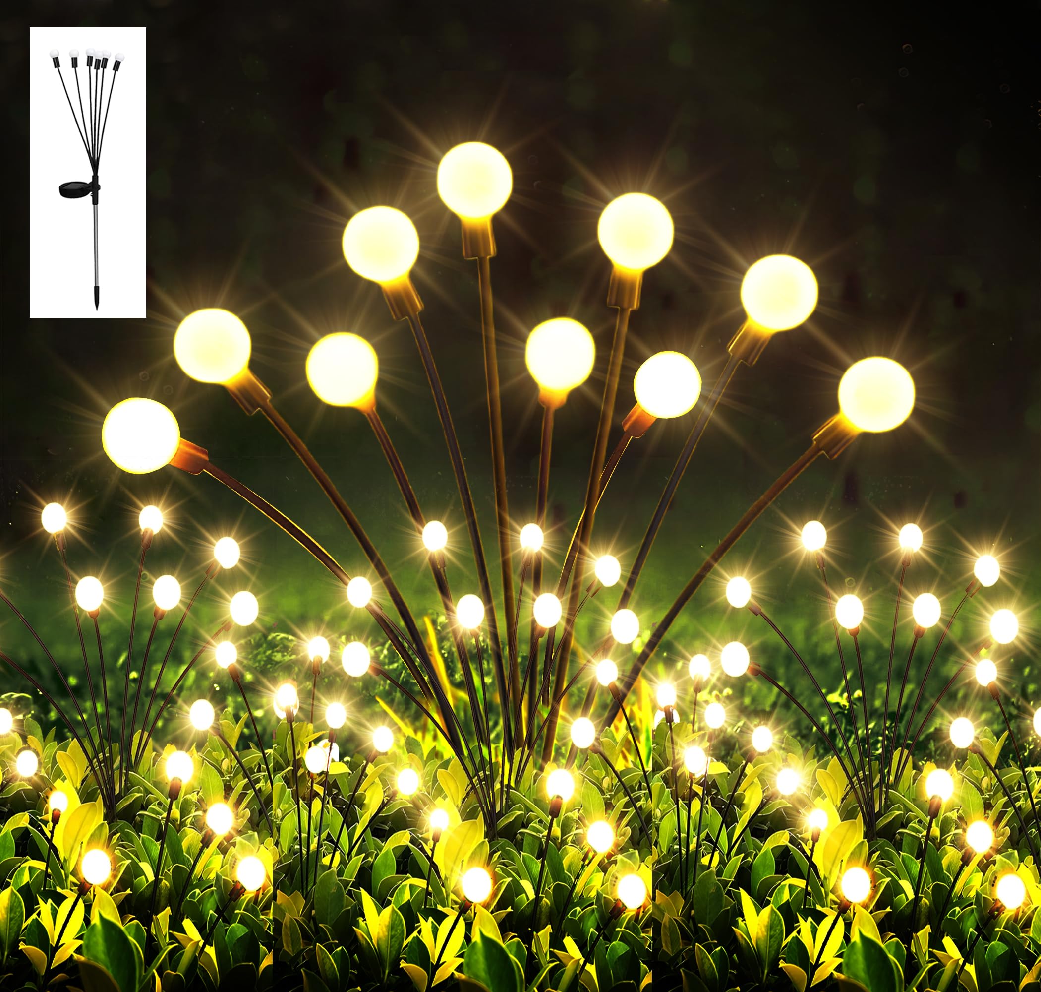 CARTER ENERGY 10LED Firefly Lights For Garden | Starburst Swaying Solar Light | Solar Lights For Garden Waterproof | Solar Powered Firefly Light | Path Light For Pots | Garden Decoration Items, Pack-1 (B0CMLKX18Q) Amazon Price History, Amazon Price Tracker