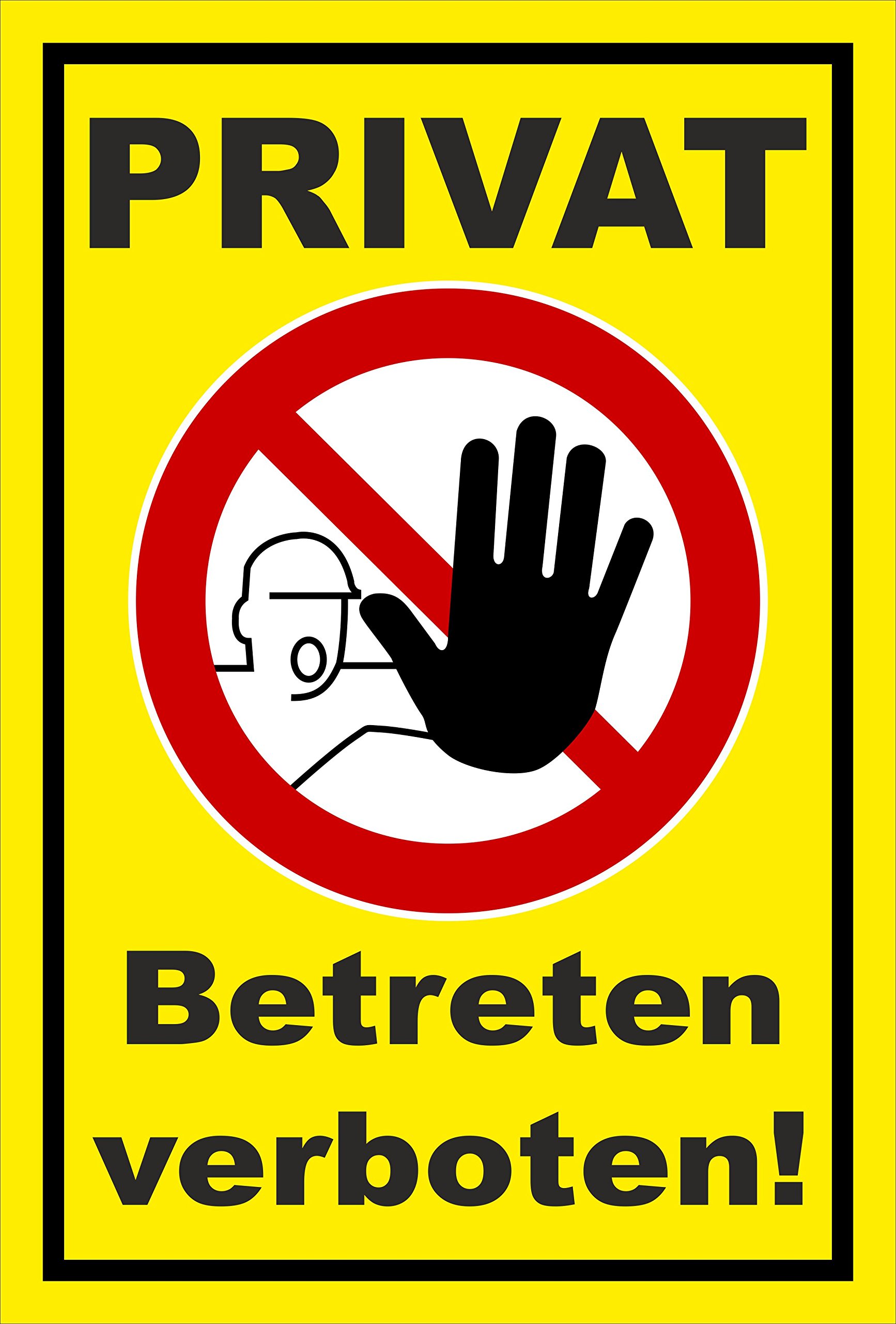 Verbotsschild 'Zutritt Betreten Verboten' Nach DIN ISO 7010 – 45x30 Cm PVC Hartschaumplatte Mit Bohrlöchern