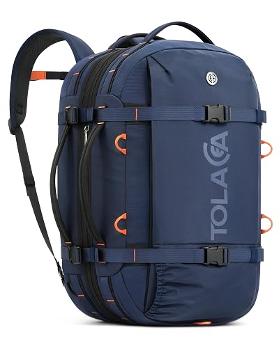 Tolaccea Travel Backpack 40-50L, 16' Laptop Carry On Duffle for Travel Work | 40-50L Expandable, TSA Approved 180° Open,