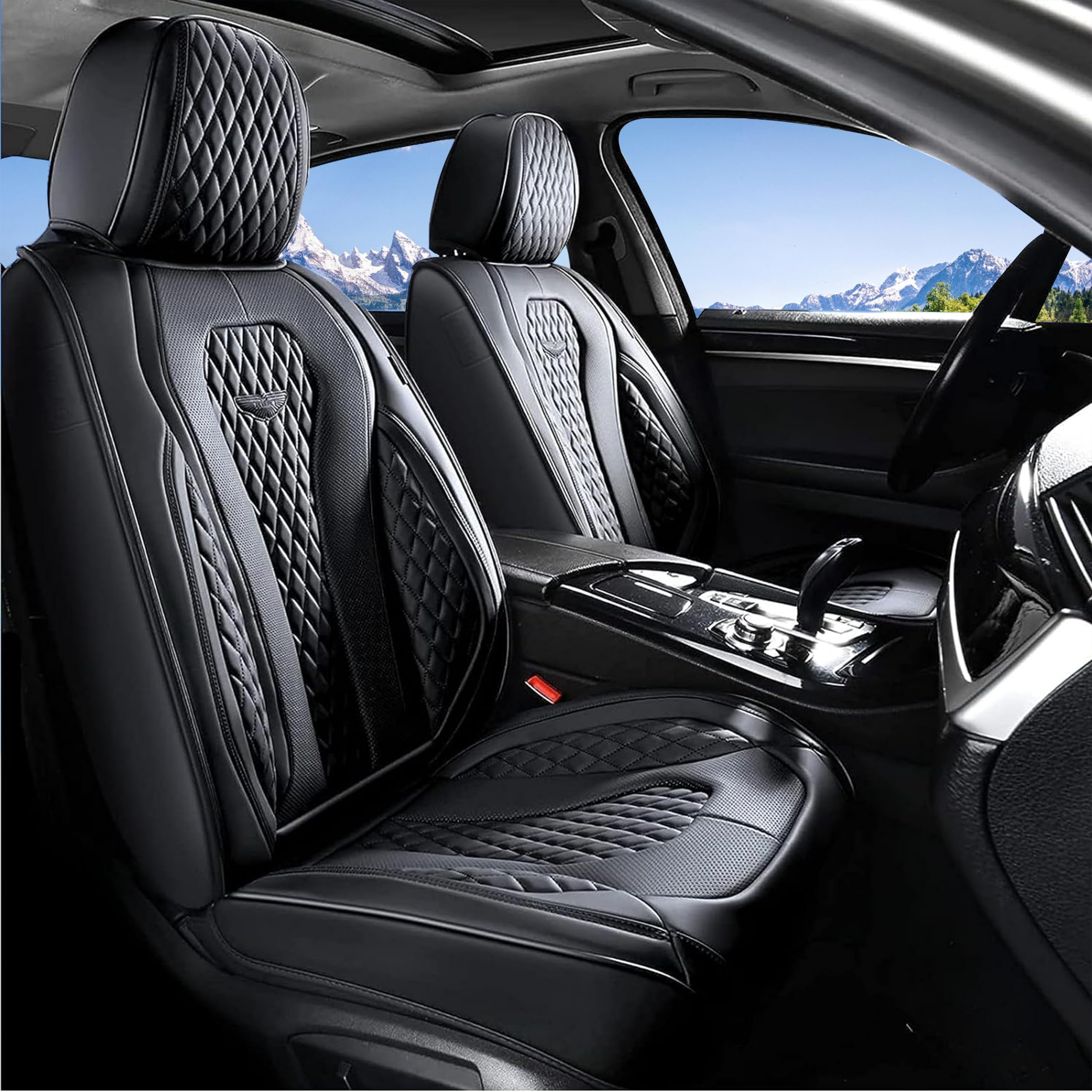 Coverado Fundas para Asientos de Coche, Cubierta del Asiento de Cuero Impermeable, Protectora de Asiento, Adecuada para la mayoría de Las camionetas SUV de Lujo B8839 Seat