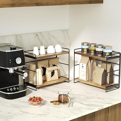 Miniatura 9 de SRIWATANA Juego de 2 organizadores de encimera de baño, estante de encimera de cocina, estante de especias, fregadero, encimera, almacenamiento de