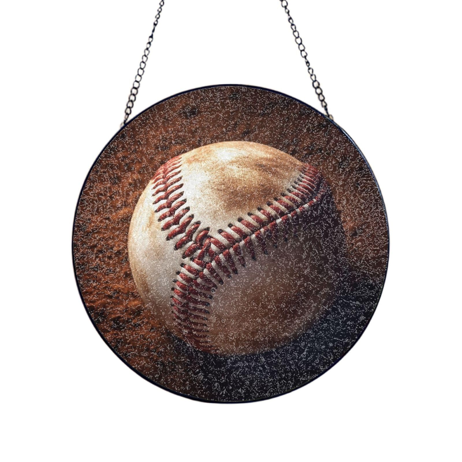 Stained Glass Window Hanging Baseball Sun Catchers Indoor Outdoor Decor Window Suncatcher Door Garden Sunroom Sun Catcher Home Decor Birthday Christmas for Mom Men