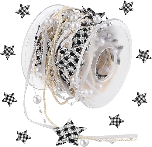 Cinta de cadena de cuentas de pentagrama para árbol de Navidad, decoración de árbol de Navidad, decoración de árbol de Navidad, decoración de árbol