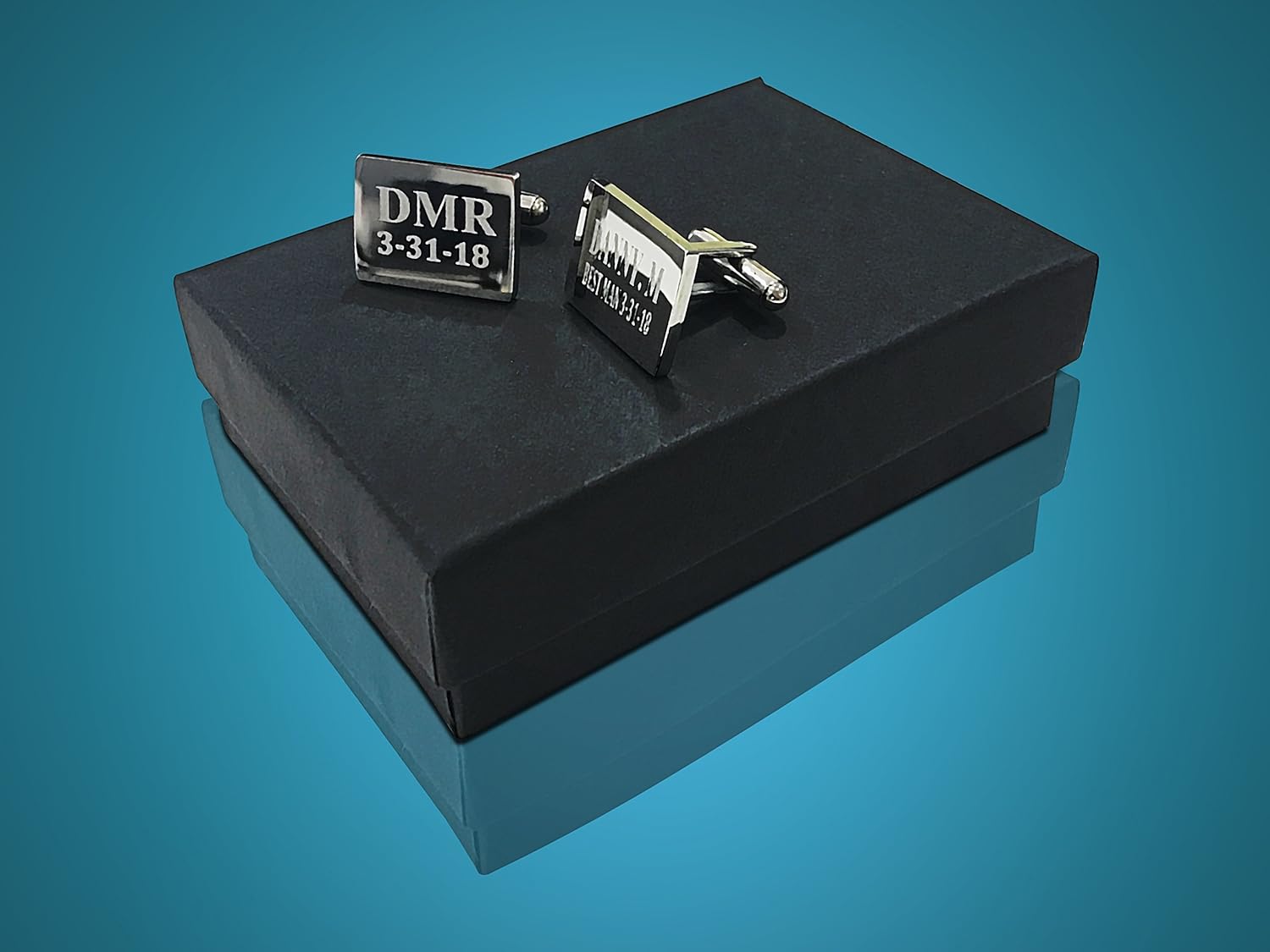 6 Cuff link sets groomsmen gift sets - Best Man - Usher - Officiant wedding gift - Engraving included boxes included