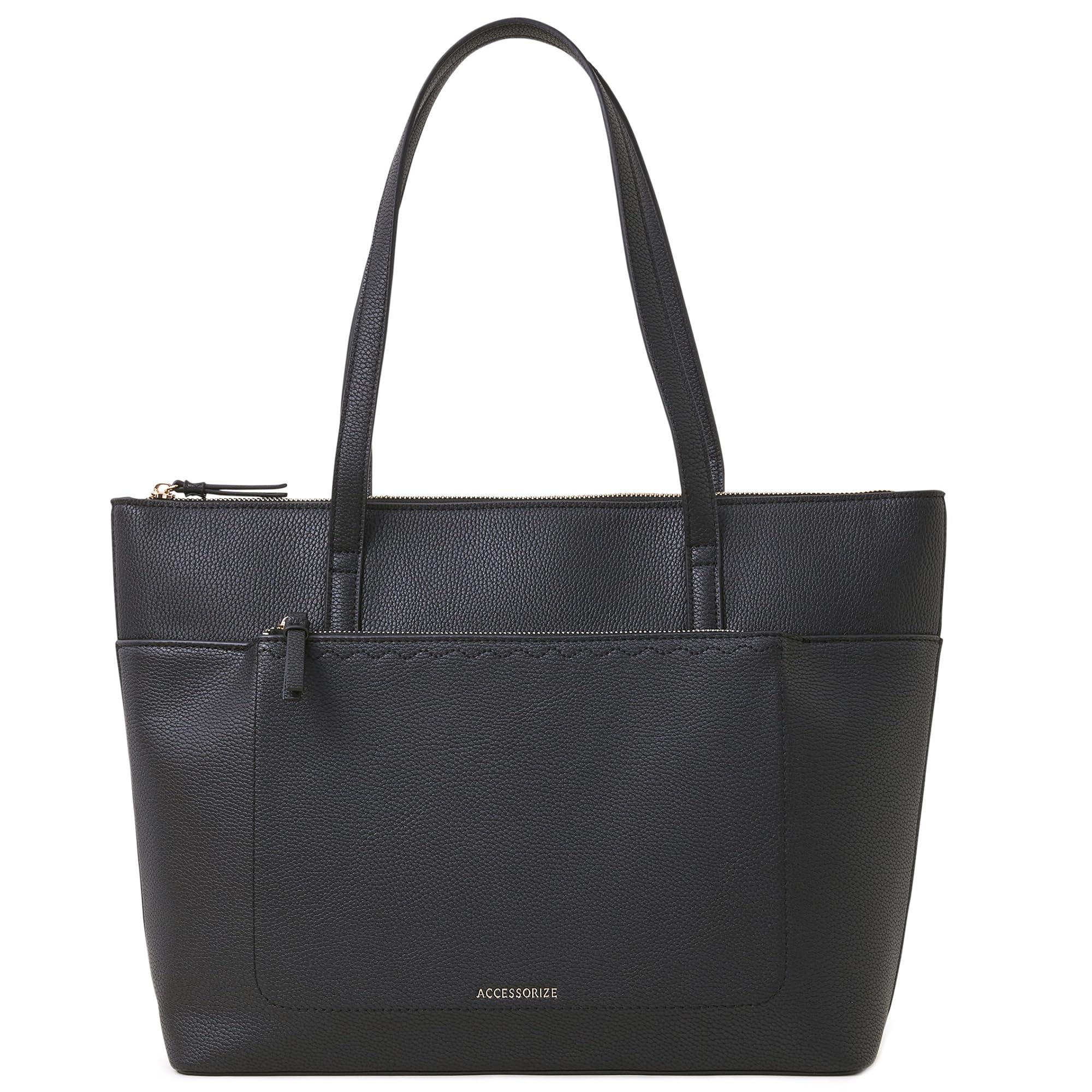 Accessorize London Womens Black Front Pocket Tote Bag (B0CSMSGSG2) Amazon Price History, Amazon Price Tracker