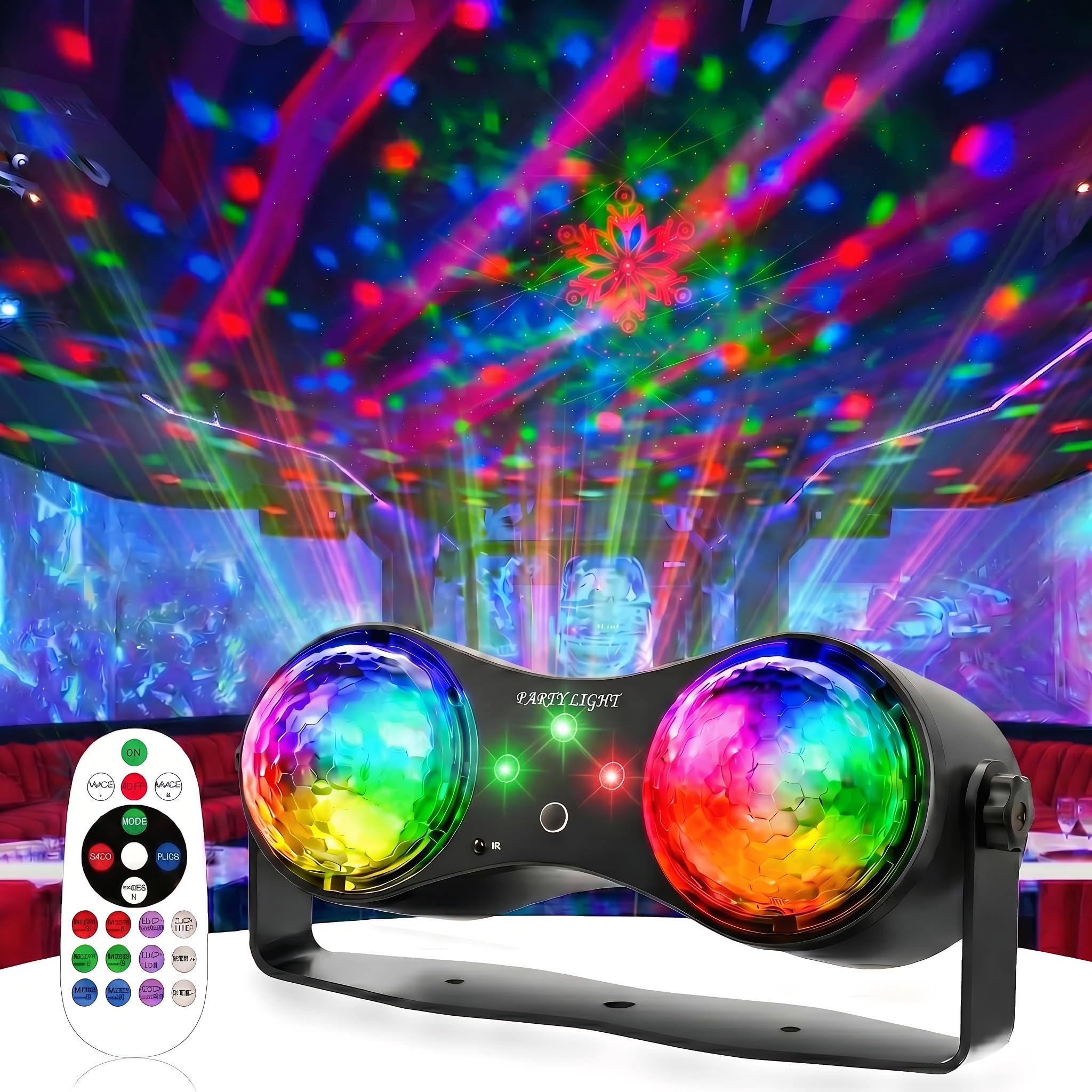 Discokugel, Discolicht Partylicht, Ozean-Sternenprojektor, Partylicht Sound-Aktiviert mit Fernbedienung, Disco Licht für Partys, Bars, Geburtstage, Hochzeiten, KTV, Weihnachten, Halloween