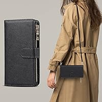 Vista 8 de iCoverCase para Samsung Galaxy S22 - Funda tipo cartera con soporte y bolsillos para tarjetas, funda de piel sintética con cierre magnético