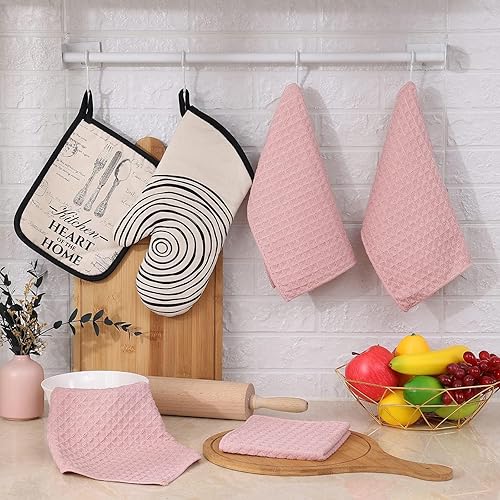 Miniatura 87 de Homaxy Trapos de cocina de microfibra con tejido de gofre, 12 x 12 pulgadas, ultra absorbentes y de color sólido, paños de cocina de secado rápido