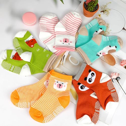 Miniatura 5 de ONESING 12 pares de calcetines para recién nacidos, calcetines unisex para bebés, niñas y niños pequeños, calcetines de 0-12 y 12-24 meses