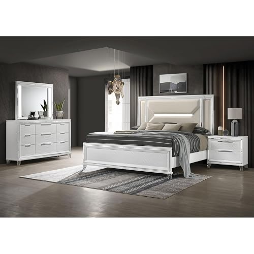 Queen Bedroom Set, White Bedroom Set, 4 Piece Queen Bed