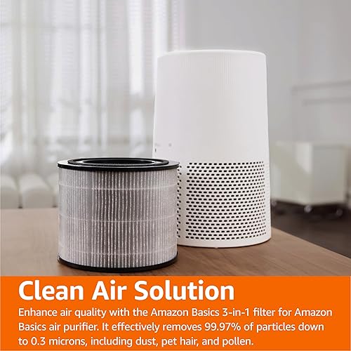 Miniatura 2 de Tienda Basics Filtro de repuesto 3 en 1 para purificador de aire Tienda Basics B0CL993435 (no para otros modelos), cubre hasta 1067 pies cuadrados,