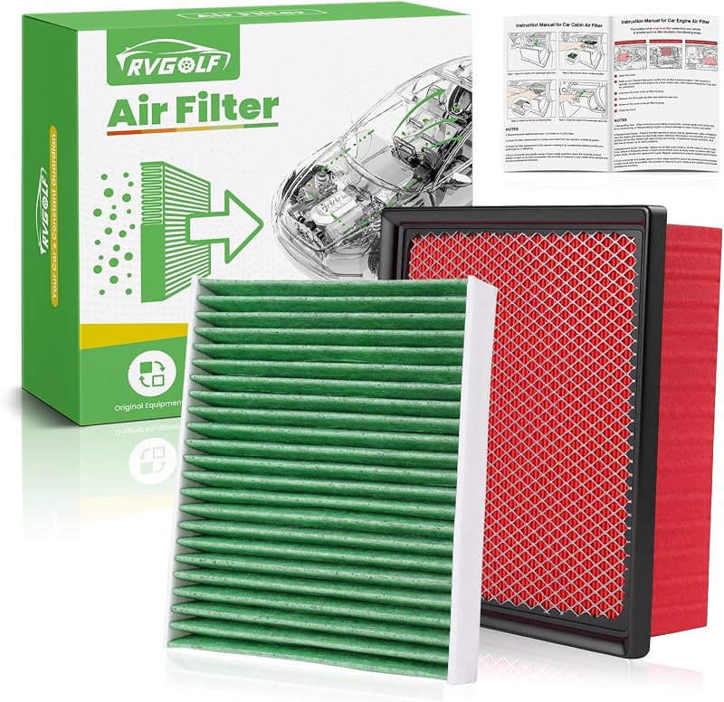 Kit de Filtro de Ar do Motor e Cabine RVgolf para Subaru Ascent, Crosstrek, Impreza, Legacy e Outback – 2 unidades