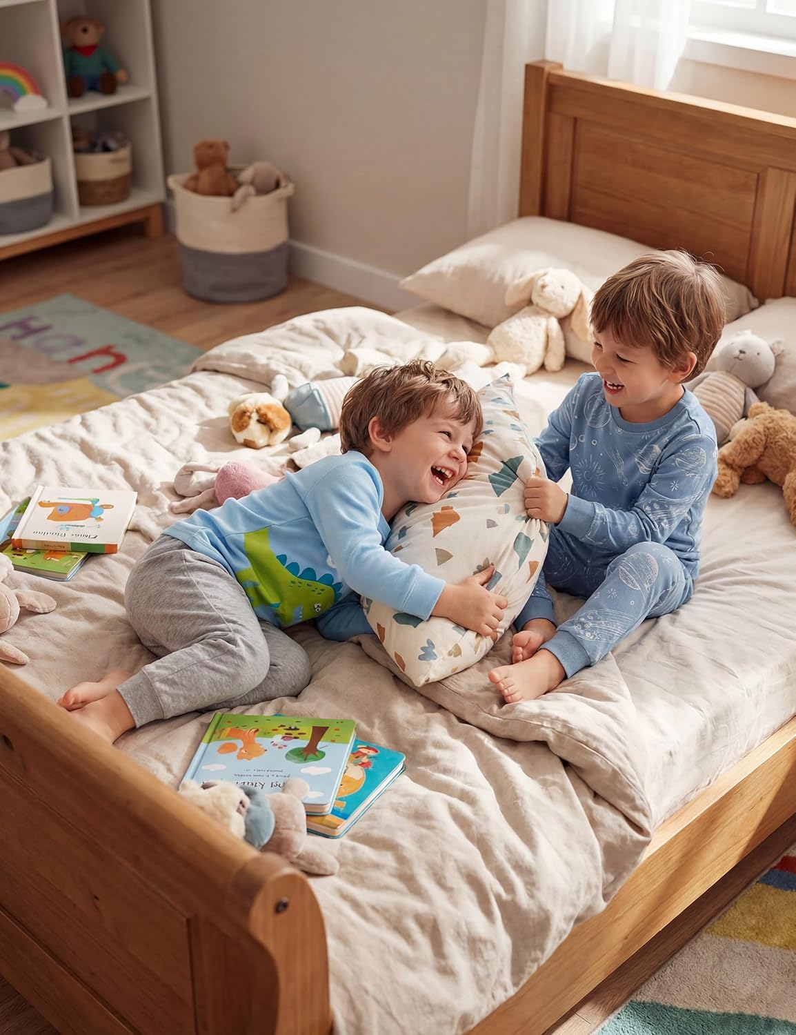 Yoofoss Toddler Pajamas 100% Organic Cotton Girls Boys Pajamas for Kids Fall Winter Snug Fit Long Sleeves Pjs Set - Image 2