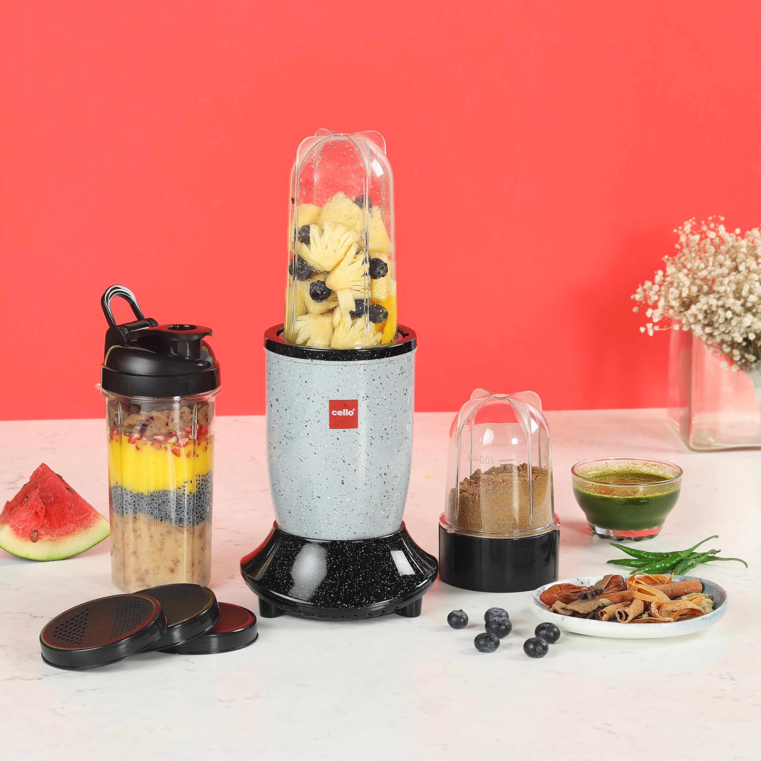 Cello Frutomix Nutri Blend Pro + | Multi-purpose Blender | (2 multipurpose Jar with 1 sipper bottle) Set of 3 | Smoothie Maker | 500 W Copper Motor | SS Blades | Grey (B0DDTS9S4Y) Amazon Price History, Amazon Price Tracker
